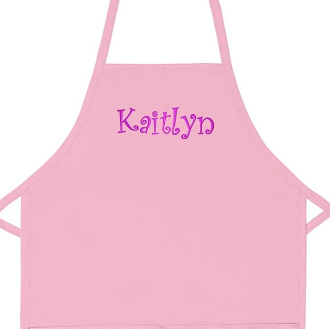 Made in USA Personalized Embroidered Premium Child Apron for Kids Girls Boys Fun Kitchen Chef Gift