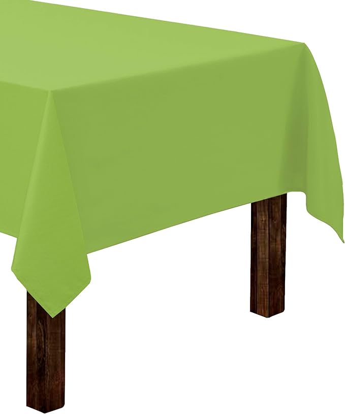 Gee Di Moda Rectangle Tablecloth - 60 x 126 Inch Apple Green Table Cloth for 8 Foot Rectangle Tables - Heavy Duty Washable Fabric - for Holiday Party, Dinner, Weddings, Baby Shower & Events