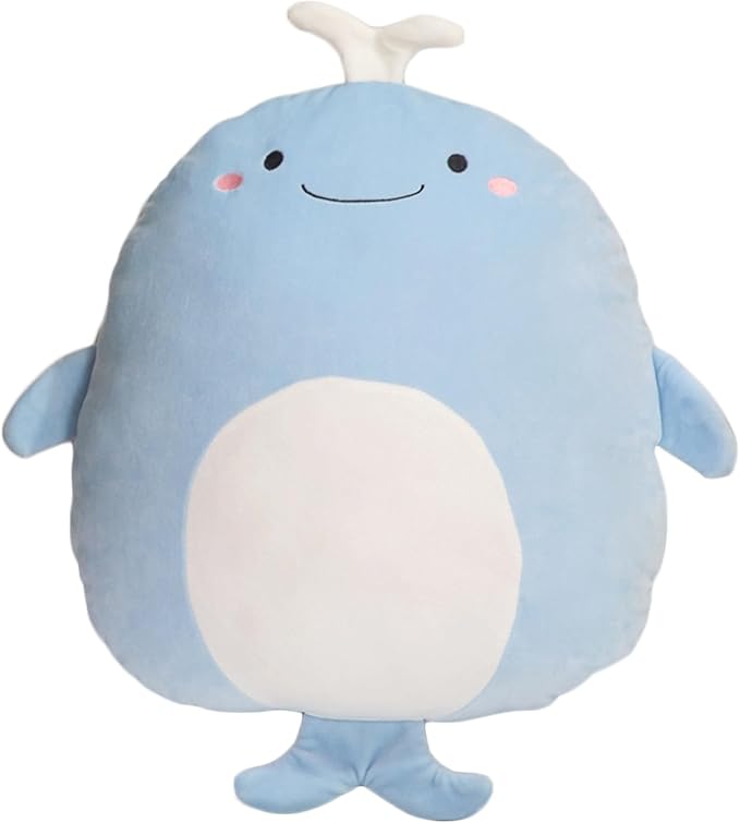 Zielind Whale Plush Hugging Pillow, Cute Whale Stuffed Animal Toy Plushie Animal Pillows Gifts for Birthday, Valentine, Christmas, 16 inch