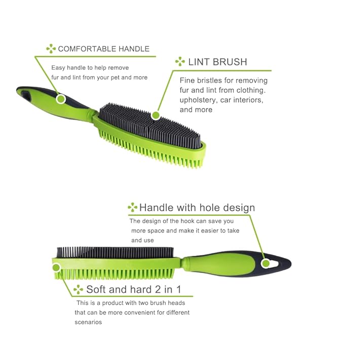 Godiyyer Rubber Pet Hair Removal Brush for Couch Clothes Dog Cat Pet Hair Carpet, Also Used as Dog Cat Bath Brush with Massage Effect