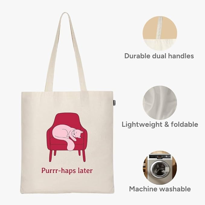 Eco Right Tote Bag for Women, Reusable Grocery Bag, Canvas Tote Bag for Shopping, Cotton Bag for Daily Use, Gifts for Women