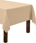 Gee Di Moda Rectangle Tablecloth - 60 x 84 Inch Beige Table Cloth for 5 Foot Rectangle Tables - Heavy Duty Washable Fabric - for Holiday Party, Dinner, Weddings, Baby Shower & Events