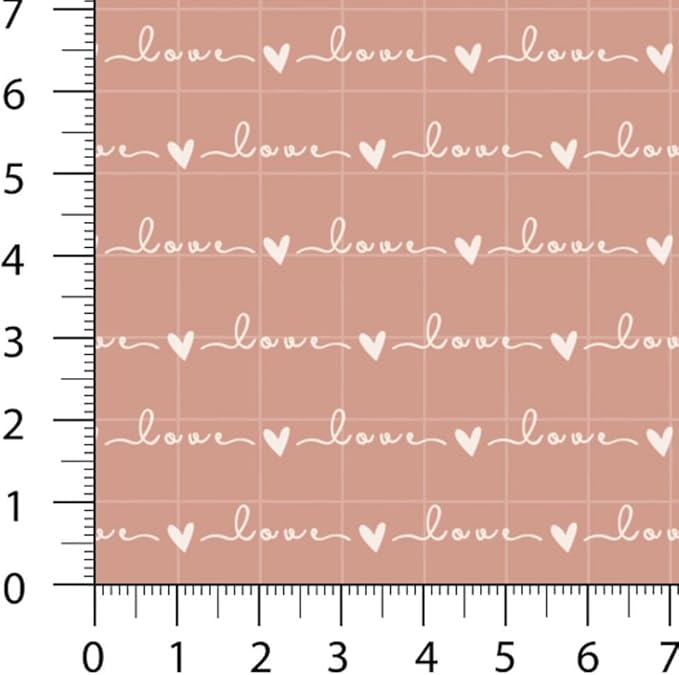 Patchwork Fabric Panel 100x155 cm, 100% Cotton Satin, 6 Coordinated Heart & Dot Patterns, Soft Blush Neutral Quilting & Sewing Fabric (Coffee Hearts, 6pcs 50x50cm)