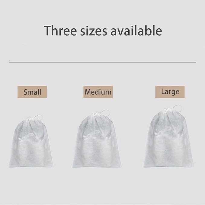 Ginojex Travel Shoe Bags 10Pcs Non-woven Fabric Storage Bags Portable Dust Cover Pouch Packing Bags with Drawstring (Medium)