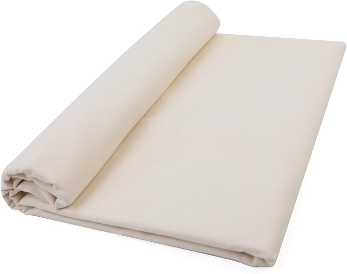 Cotton Fabric Natural Cotton Poplin Fabric by The Yard 100% Cotton, 59 Inches Wide Soft Embroidery Fabric Material for Quilting, Sewing, Crafts, Binding, Backing and Lining (Ivory, 5 Yard)