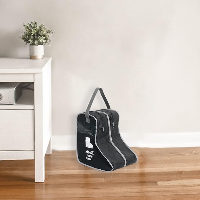 KOVOSCH 2 Pack Portable Boots Storage Bag, Black Shoe Bags for Storage and Travel Dust Proof Travel Shoe Bags for Packing (Medium)