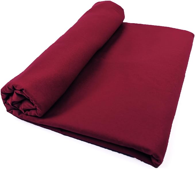 Cotton Fabric Natural Cotton Poplin Fabric by The Yard 100% Cotton, 59 Inches Wide Soft Embroidery Fabric Material for Quilting, Sewing, Crafts, Binding, Backing and Lining (Burgundy, 5 Yard)