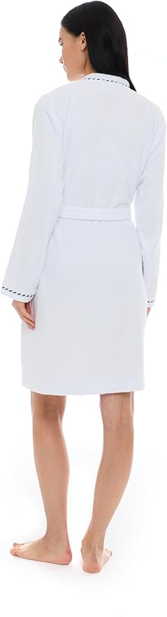 Seritaine Short Robes for Women, 100% Turkish Cotton Womens Robe, Luxury, Terry Cloth Long Spa Bathrobe