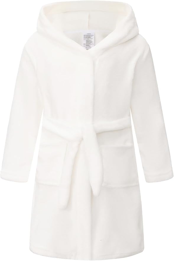 Fraprasty Boys Girls Hooded Robe Soft Touch Robe Kids Terry Cloth Cotton Spa Bathrobe Sleepwear 2-14 Years