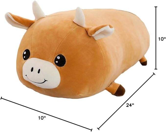 sofipal Cow Plush Hugging Pillow, Cow Plushie Stuffed Animal Toy Cute Plush Animal Pillow Gifts for Kids Birthday,Christmas,Valentine 23.6"