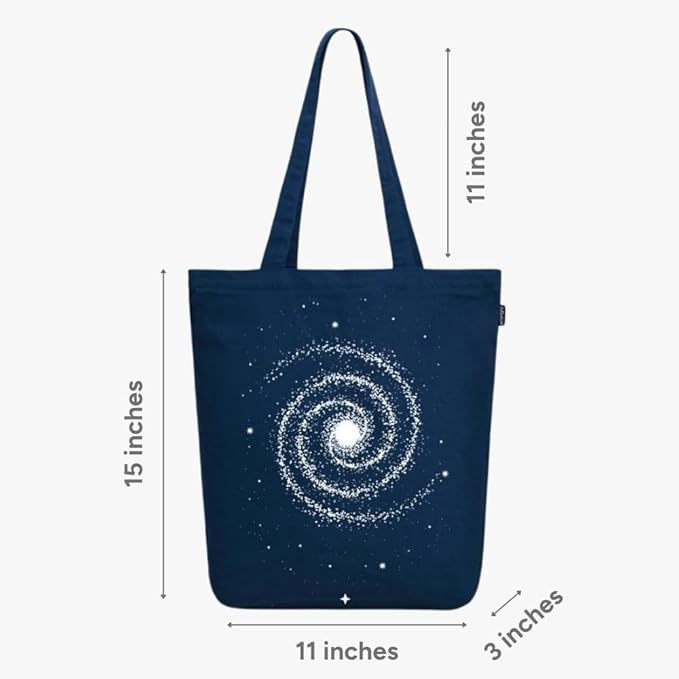 Ecoright Tote Bag for Women with Zipper, Small Tote Bag, Canvas Bag, Reusable Cotton Bag for Beach, Grocery, School & Work