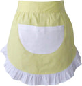 CRB Fashion Waist Apron Kitchen Cooking Restaurant Cotton Bistro Half Aprons with Pockets For Woman