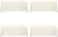 BRILLMAX 4 Pack Ivory Tablecloths for 8 Foot Rectangle Tables 90 x 156 Inch - 8ft Rectangular Bulk Linen Polyester Fabric Washable Cloth Cover for Wedding Reception Banquet Birthday Party
