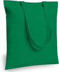 TOPDesign 6-Pack Economical 16"x15" Kelly Green Cotton Tote Bag, Lightweight Medium Reusable Grocery Shopping Cloth Bags, Suitable for DIY, Advertising, Promotion, Gift, Activity