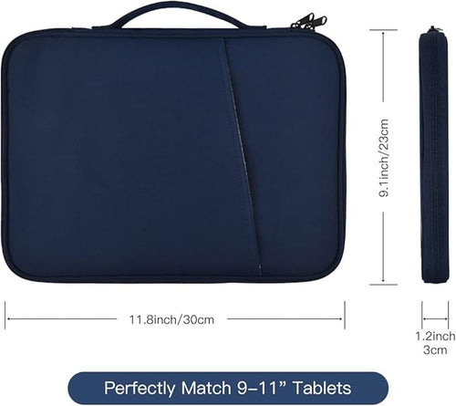 9-11 Inch Tablet Sleeve Bag for iPad Pro 11 M5 M4/Air 11 M2 M3,Samsung Galaxy Tab A9+ S11 S9/S8 Ultra 11"/A8/S7/A7/S6 Lite 10.4"/S5e,iPad Air 5 4 gen 10.9"/Air 2 9.7"/iPad 9 8 10.2" Pouches Case-Blue
