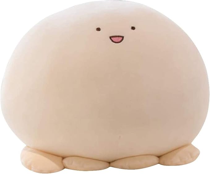REFAHB 9 inch Cute Octopus Plush Stuffed Animal Body Pillow Fat Cartoon Cylindrical Body Pillows for Kids, Super Soft Hugging Toy Gifts for Bedding, Kids Sleeping Nap Kawaii Pillow, Whiteoctopus