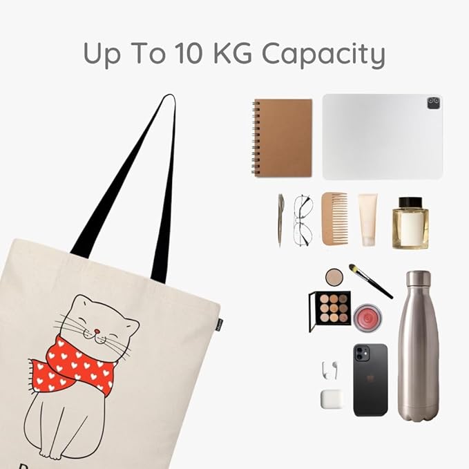 Eco Right Tote Bag for Women, Reusable Grocery Bag, Canvas Tote Bag for Shopping, Cotton Bag for Daily Use, Gifts for Women