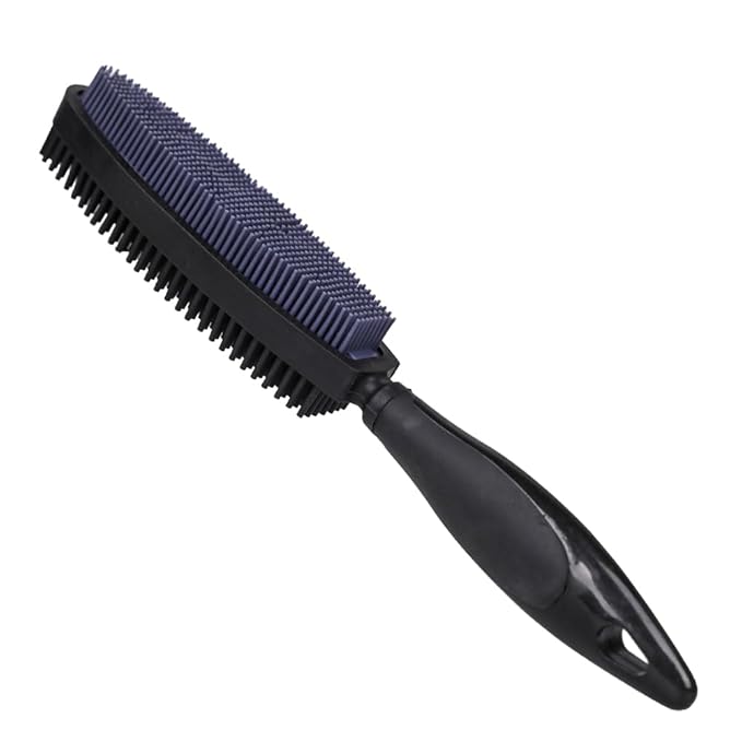 Godiyyer Rubber Pet Hair Removal Brush for Couch Clothes Dog Cat Pet Hair Carpet, Also Used as Dog Cat Bath Brush with Massage Effect(black)
