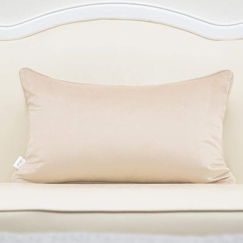 Alerfa 12 x 20 Inch Rectangle Leaf Pillow Embroidery Cut Velvet Cushion Case Luxury Modern Lumbar Throw Pillow Cover Decorative Pillow for Couch Sofa Living Room Bedroom Car, Beige
