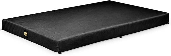 K9 Ballistics Tough Ripstop Orthopedic Crate Bed - Thick, Durable XL Kennel Pad with Washable Cover for Extra Large Dogs, 47 x 29 fits 48” Wire Crate, Obsidian Black