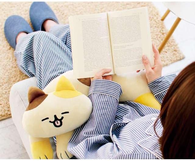 Furvana U-Shaped Cat Plush Pillow, Cute Plushies, 20" - Ultrasoft Cat Stuffed Animal, Birtday Gift (Bicolor)