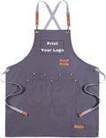YOWESHOP Personlized Chef Apron Cross Back Apron with Adjustable Straps Canvas Embroidered & Printing