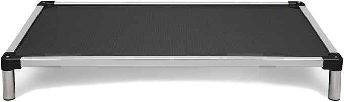 K9 Ballistics Chew Proof Elevated Cooling Dog Bed - Made for Aggressive Chewers, Virtually Indestructible, Ripstop Fabric with No Padding, Pre-Assembled - Large, Obsidian Black Ripstop