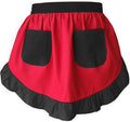 CRB Fashion Waist Apron Kitchen Cooking Restaurant Cotton Bistro Half Aprons with Pockets For Woman