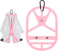 TIXIPEM Shoe Holster for Backpack [1SET] - Elastic Silicone Footwear Holder with Clip Use for Travel & Outdoors & Sports - [Pink-M] Hang Extra Shoes Cleats Boots