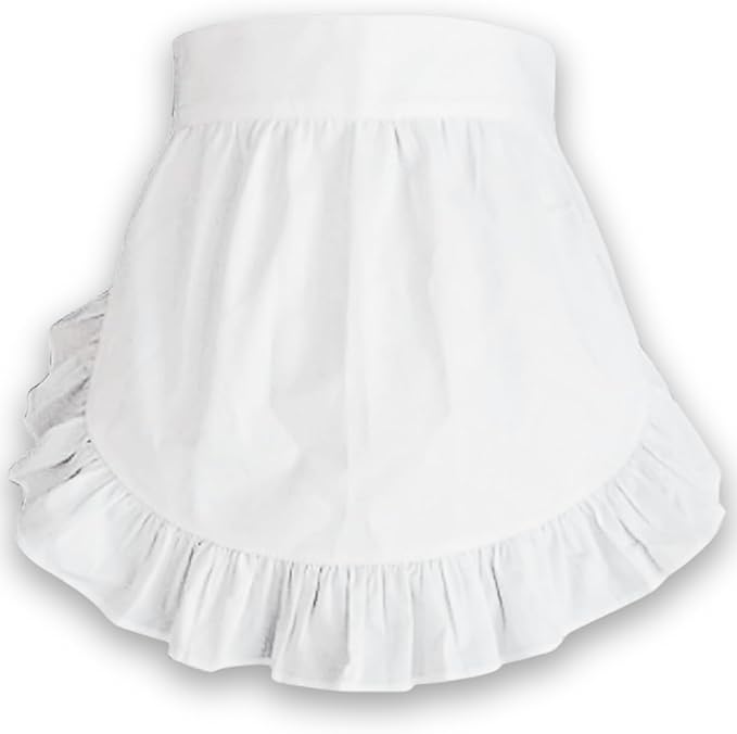 CRB Fashion Waist Apron Kitchen Cooking Restaurant Cotton Bistro Half Aprons with Pockets For Woman