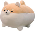 EHOTONG Shiba Inu Dog Plush Pillow, Corgi Stuffed Animal Plush Toy Hug Pillow Gifts for Girl Boy (Brown, 19.6in)