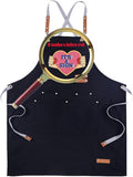 YOWESHOP Personlized Chef Apron Cross Back Apron with Adjustable Straps Canvas Embroidered & Printing