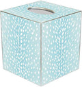 Marye-Kelley Tissue Box Cover Tissue Holder Square Cube Paper Mache Decorative Animal Print Antelope Aqua, 5 x 5 x 5.5 inches