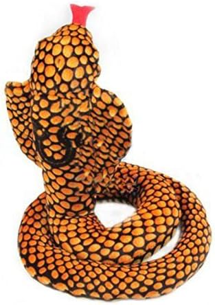 VSFNDB Stuffed Cobra Snake Animal Plush Toy 44 Inches Realistic Long Qamra The Queen Cobra Animal Stuffed Plushies Naja Nivea Cape Cobra Python Stuff Dolls Gift for Children Kids Boys Girls, 44Inches