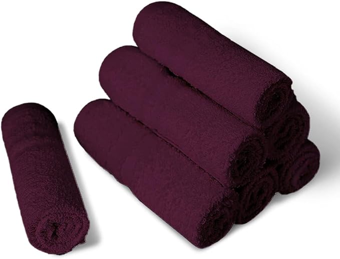 TOALLA 100% Cotton Washcloths - 60 Pack|400 GSM|Soft Face & Body Washcloths|Highly Absorbent|12 x 12 in|Purple