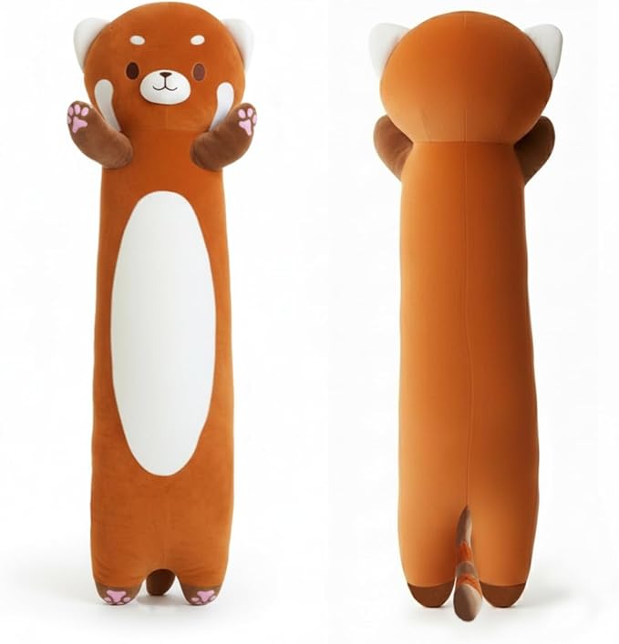 Shuoopen Red Panda Stuffed Animal Pillow - Long Red Panda Plush Toy, Super Soft Hugging Pillow for Kids & Adults, Gift for Christmas & Home Decor (90cm/35.4inch)