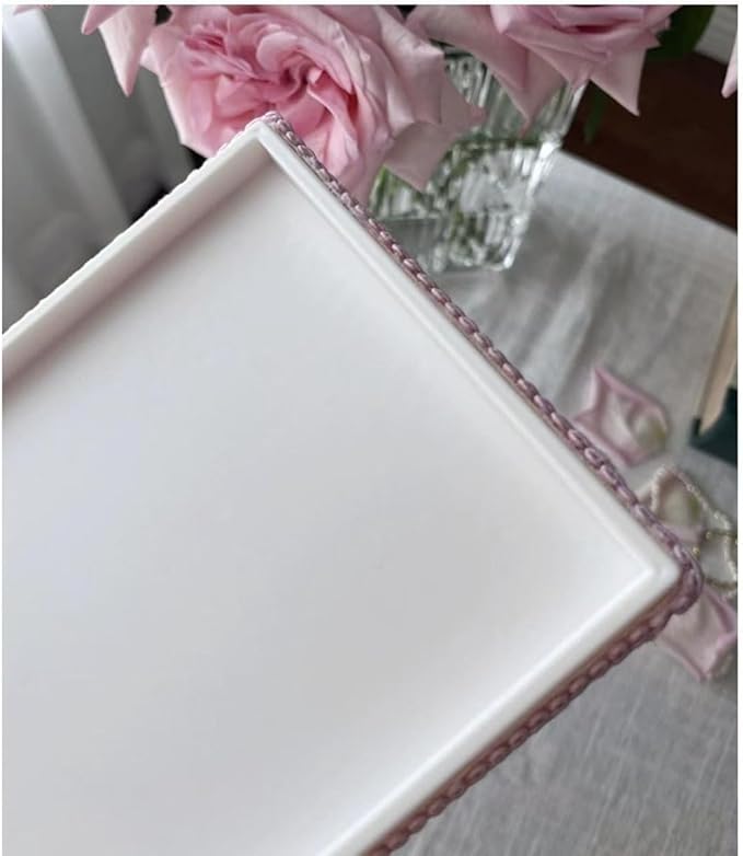 Tissue Cover Holder Fabric Art Cute Tissue Box Cover Dispenser Napkin Organizer for Bathroom Bedroom Office and Car (A-Pink)