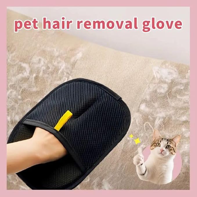 Unique Valley Pet Hair Removal Glove for Cats & Dogs, Upgraded Five-Finger Electrostatic Pet Hair Gloves, Reusable Magic Brush Pet Hair Remover Tool for Couch, Carpet, Car Seat