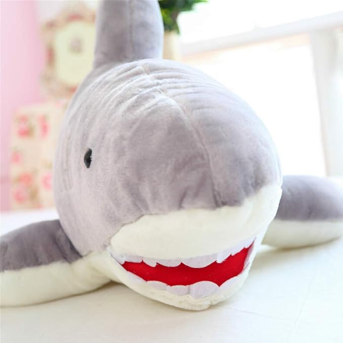 VSFNDB Stuffed Shark Animal Plush Toy 16 Inch Long Great White Animal Stuffed Plushies Super Soft Cute Cuddly Pillow Cushion Stuff Dolls Gift for Children Kids Boys Girls Room Decor Bedtime, 16Inches