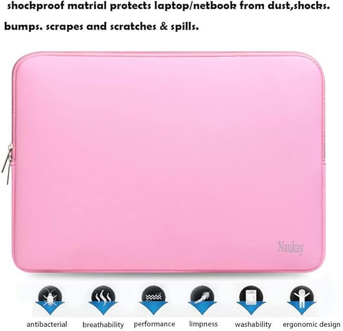 Laptop Case Sleeve, Resistant Neoprene Laptop Sleeve/Notebook Computer Pocket Case/Tablet Briefcase Carrying Bag Compatible with 13-13.3 Inch MacBook Pro,MacBook Air,Notebook Computer-(Pink)