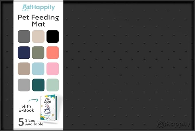 PetHappily Dog Food Mat - Raised Edges Dogs Mat for Food and Water Prevent Spill, Waterproof Cat Food Mats Protect Floors, Easy Clean Dog Bowl Mats for Food and Water, Silicone Pet Food Tray