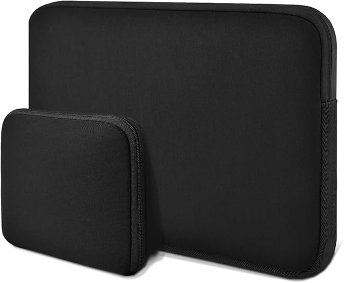 ZINMARK Laptop Sleeve Case 13-14 inch with Small Case, Neoprene Rainproof & Shockproof Cover for MacBook Pro 14" M3 M2 M1 and 13.3" MacBook Air/Pro, XPS 13/14 & Most 13"-14" Notebooks，Black