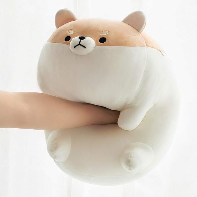 Sofipal Shiba Inu Dog Plush Pillow - Corgi Shiba Inu Stuffed Animal Toy - Soft Plushie Hugging Pillow Toy Gifts for Valentine, Christmas (Brown, 19.6 inch)
