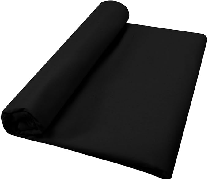 Cotton Fabric Natural Cotton Poplin Fabric by The Yard 100% Cotton, 59 Inches Wide Soft Embroidery Fabric Material for Quilting, Sewing, Crafts, Binding, Backing and Lining (Black, 5 Yard)