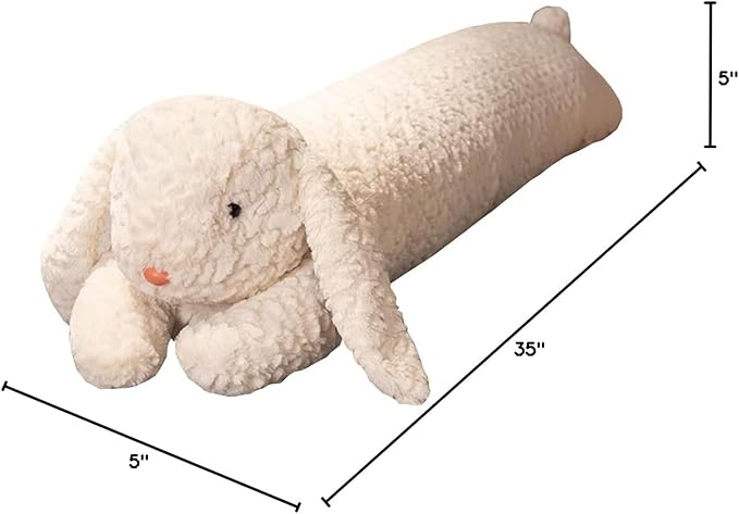 FEEZUSH Rabbit Plush Pillow - 35 inch Rabbit Stuffed Animal - Birthday Christmas Valentine's Day Gift for Kids Boys Girls (White)