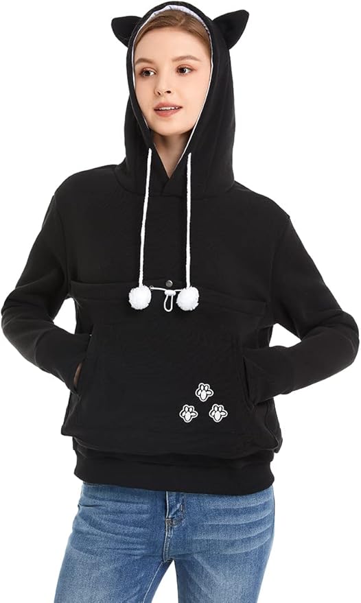 LINYUCHEN Cat Dog Pouch Hoodie Large Pet Pouch Sweatshirt Puppy Kitten Holder Carrier Pullover Shirt Unisex Hoodies