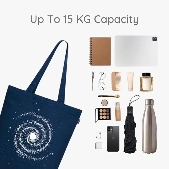 Ecoright Tote Bag for Women with Zipper, Small Tote Bag, Canvas Bag, Reusable Cotton Bag for Beach, Grocery, School & Work