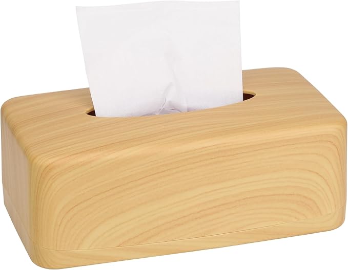 MOCHTERO Modern Tissue Box Cover,Rectangular Wood Grain Finish Tissue Holders,for Bathrooms,Bedroom, Dinner Table,Living Room,Office