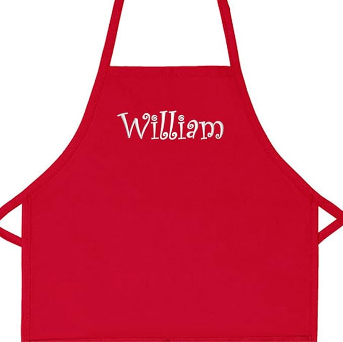 Made in USA Personalized Embroidered Premium Child Apron for Kids Girls Boys Fun Kitchen Chef Gift