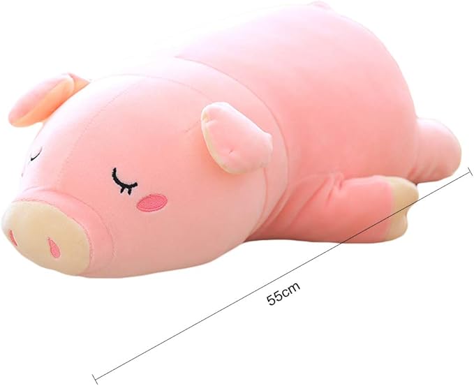 EHOTONG Pig Plush Pillow, Piggy Soft Hugging Pillow Funny Cute Pig Stuffed Animal Toys Christmas Birthday Girlfriend Gift, 22 inch